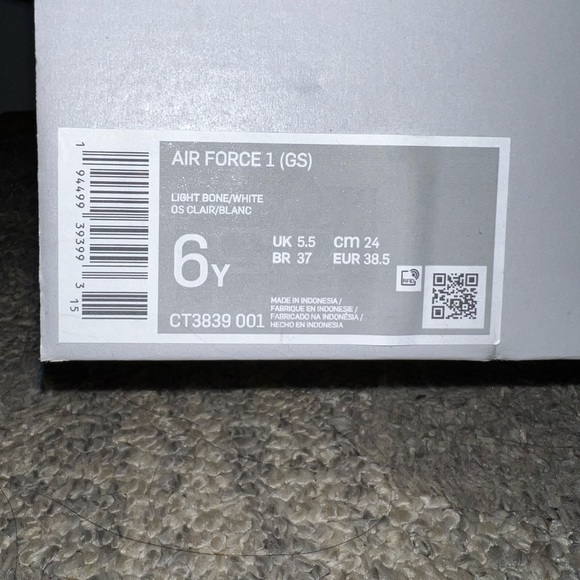 Nike Air Force 1s 6y Gray - Picture 3 of 6